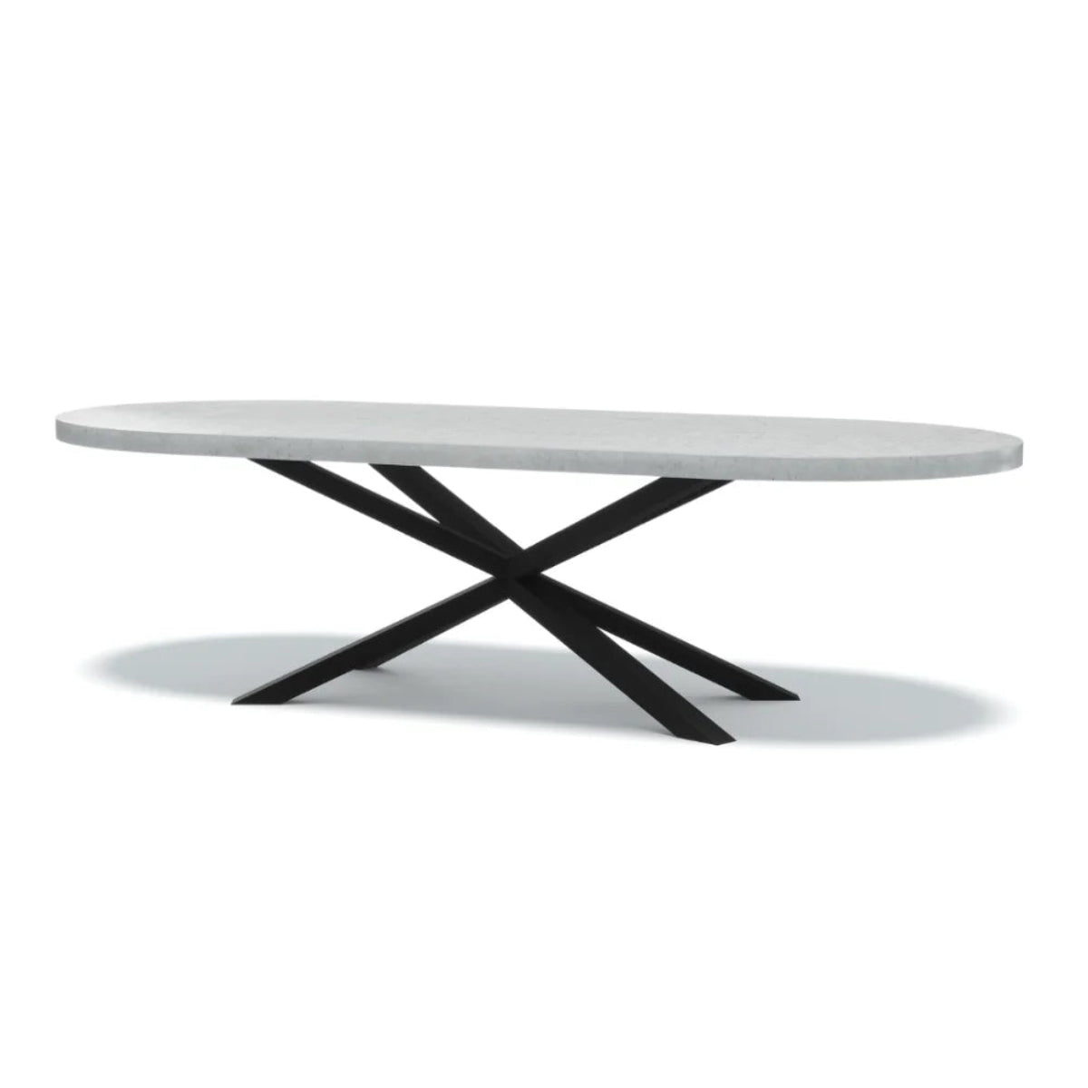 Indoor/Outdoor Oval Concrete Dining Table - Black or White Spider Base | Mitchell Bink Concrete Design
