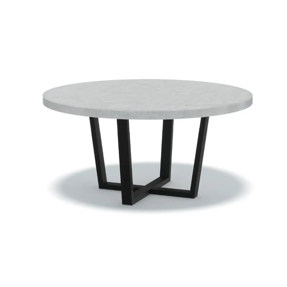 Indoor/Outdoor Round Concrete Dining Table - Black or White Kingston Base - Mitchell Bink Concrete Design