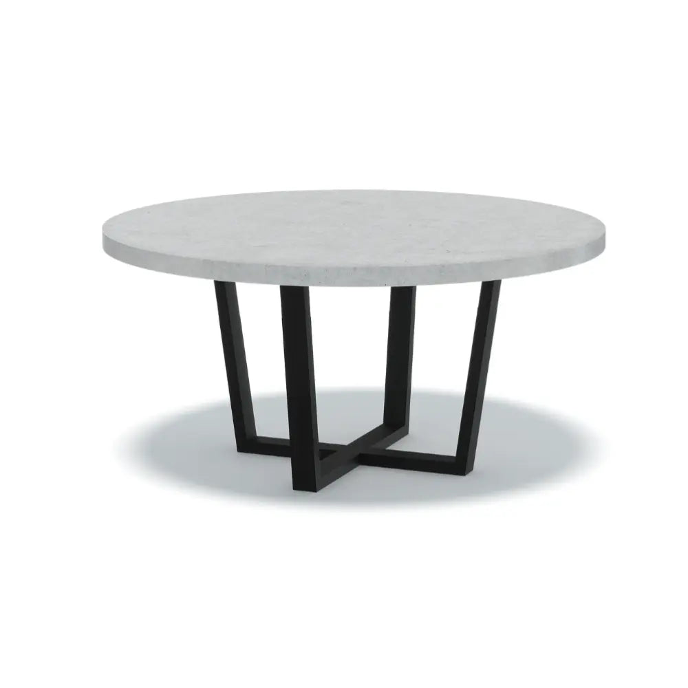 Indoor/Outdoor Round Concrete Dining Table - Black or White Kingston Base
