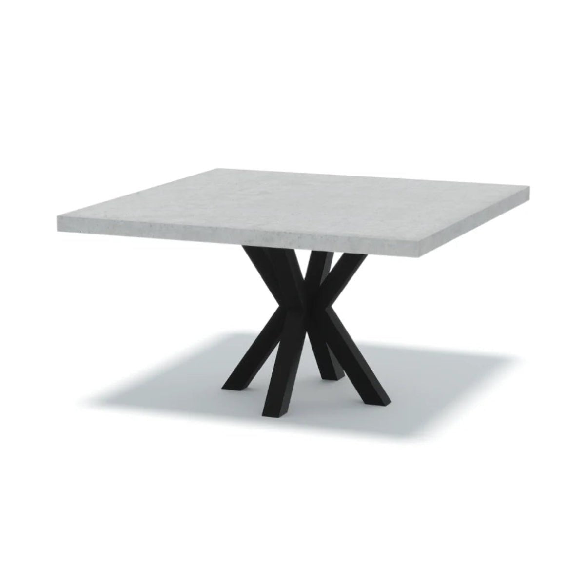 Indoor/Outdoor Square Concrete Dining Table - Black or White Spider Base - Mitchell Bink Concrete Design