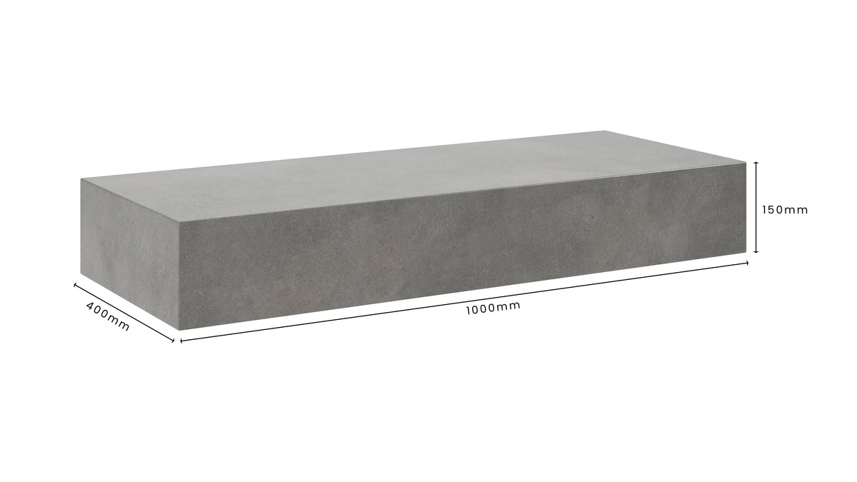 Concrete Bathroom Vanity Top 1000mm x 400mm x 150mm | Mitchell Bink Concrete Design