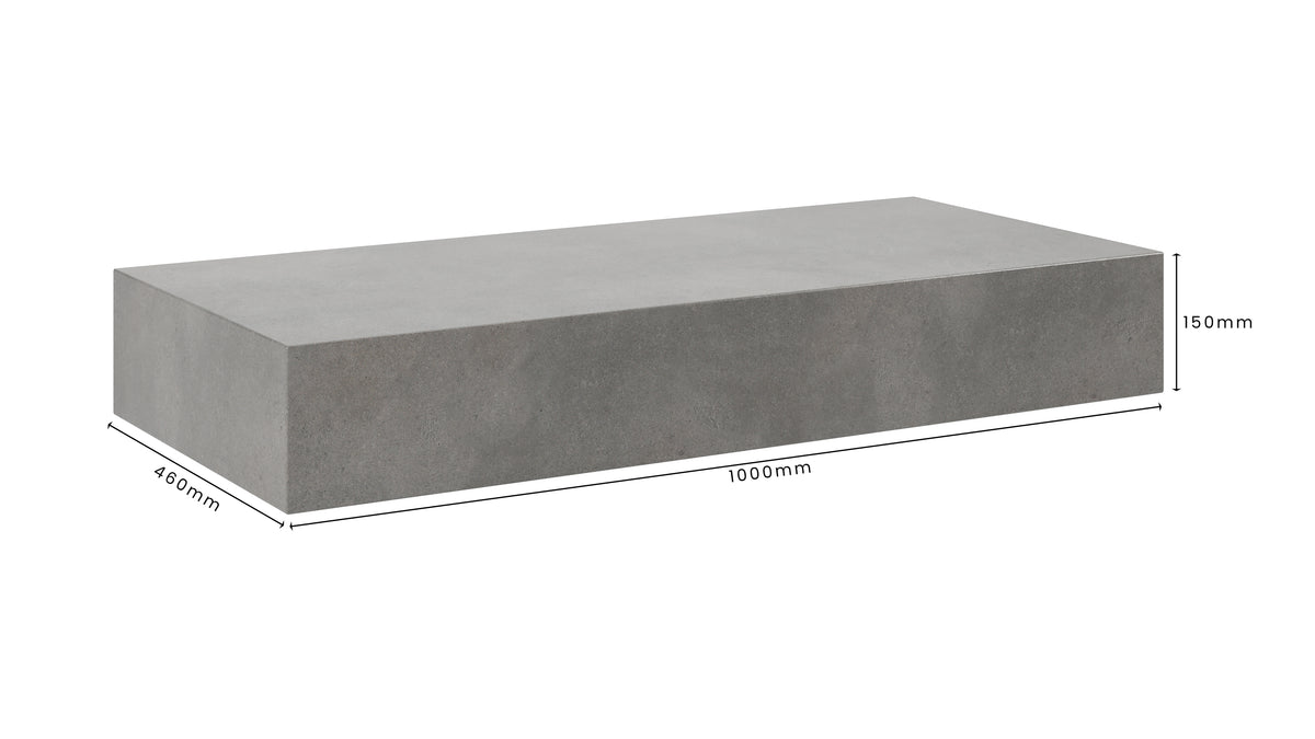 Concrete Bathroom Vanity Top 1000mm x 460mm x 150mm | Mitchell Bink Concrete Design
