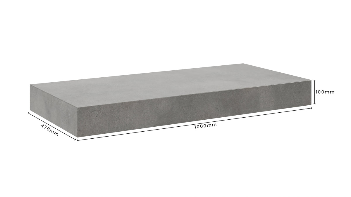 Concrete Bathroom Vanity Top 1000mm x 470mm x 100mm | Mitchell Bink Concrete Design