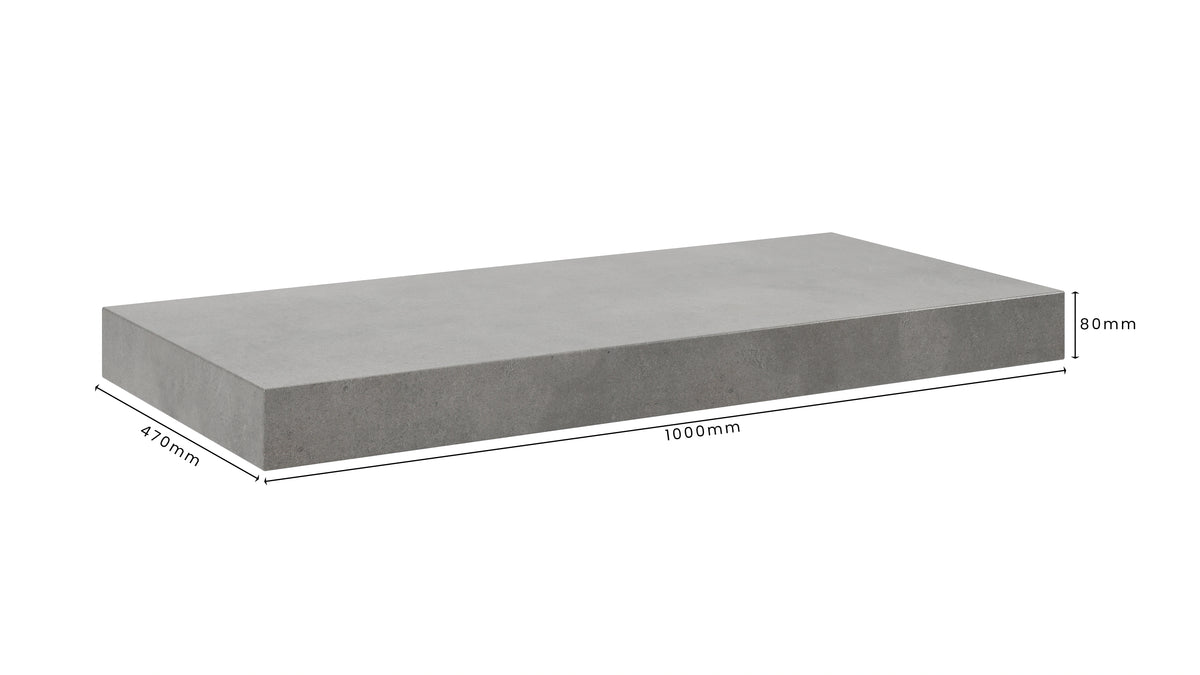 Concrete Bathroom Vanity Top 1000mm x 470mm x 80mm | Mitchell Bink Concrete Design
