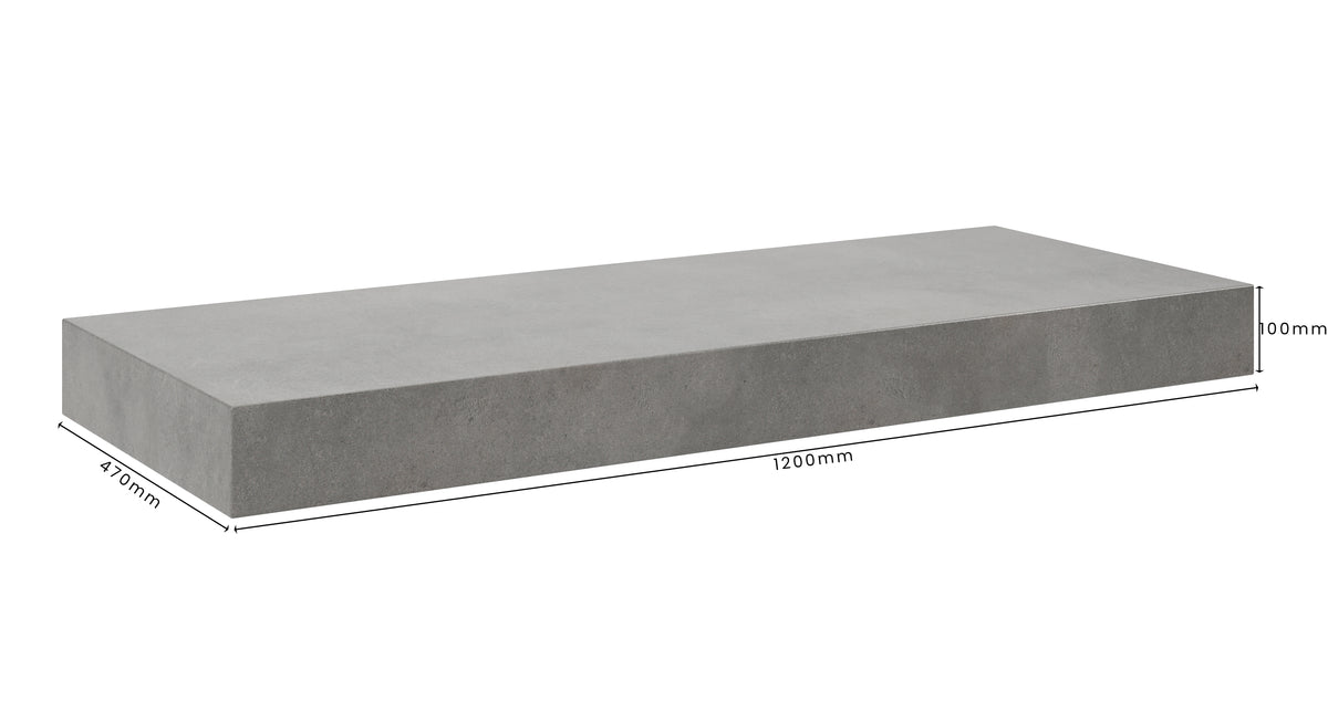Concrete Bathroom Vanity Top 1200mm x 470mm x 100mm | Mitchell Bink Concrete Design
