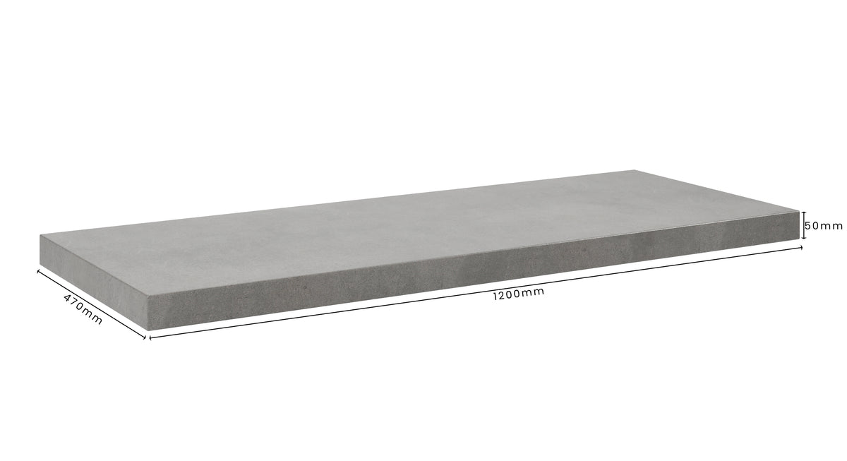 Concrete Bathroom Vanity Top 1200mm x 470mm x 50mm | Mitchell Bink Concrete Design