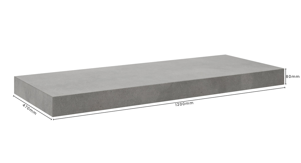 Concrete Bathroom Vanity Top 1200mm x 470mm x 80mm | Mitchell Bink Concrete Design