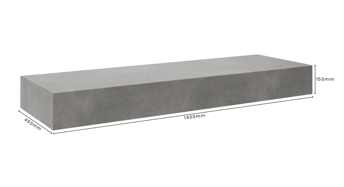 Concrete Bathroom Vanity Top 1400mm x 450mm x 150mm | Mitchell Bink Concrete Design