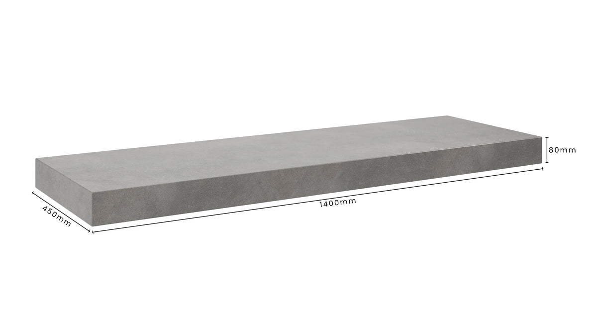 Concrete Bathroom Vanity Top 1400mm x 450mm x 80mm | Mitchell Bink Concrete Design