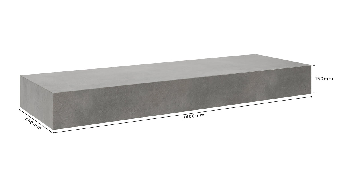 Concrete Bathroom Vanity Top 1400mm x 460mm x 150mm | Mitchell Bink Concrete Design