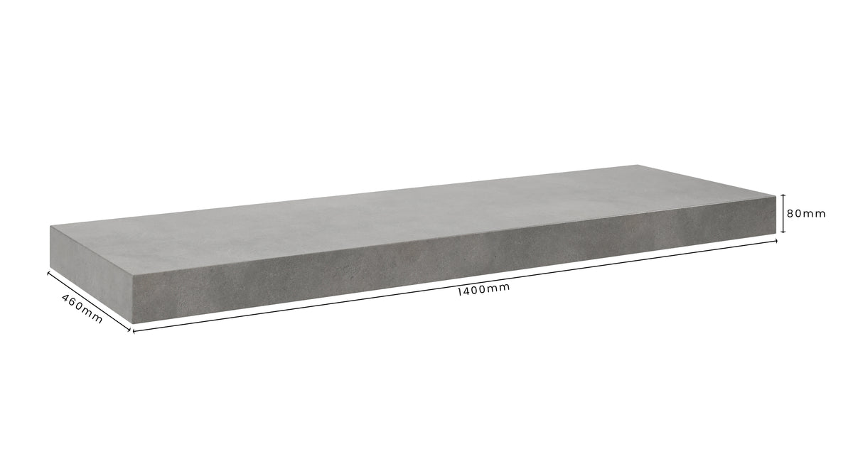 Concrete Bathroom Vanity Top 1400mm x 460mm x 80mm | Mitchell Bink Concrete Design