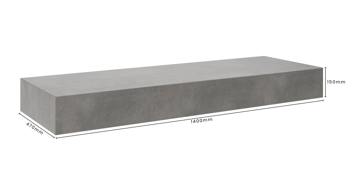 Concrete Bathroom Vanity Top 1400mm x 470mm x 150mm | Mitchell Bink Concrete Design