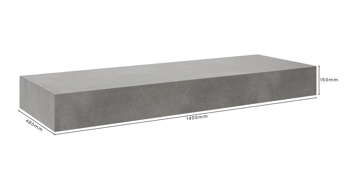 Concrete Bathroom Vanity Top 1400mm x 480mm x 150mm | Mitchell Bink Concrete Design