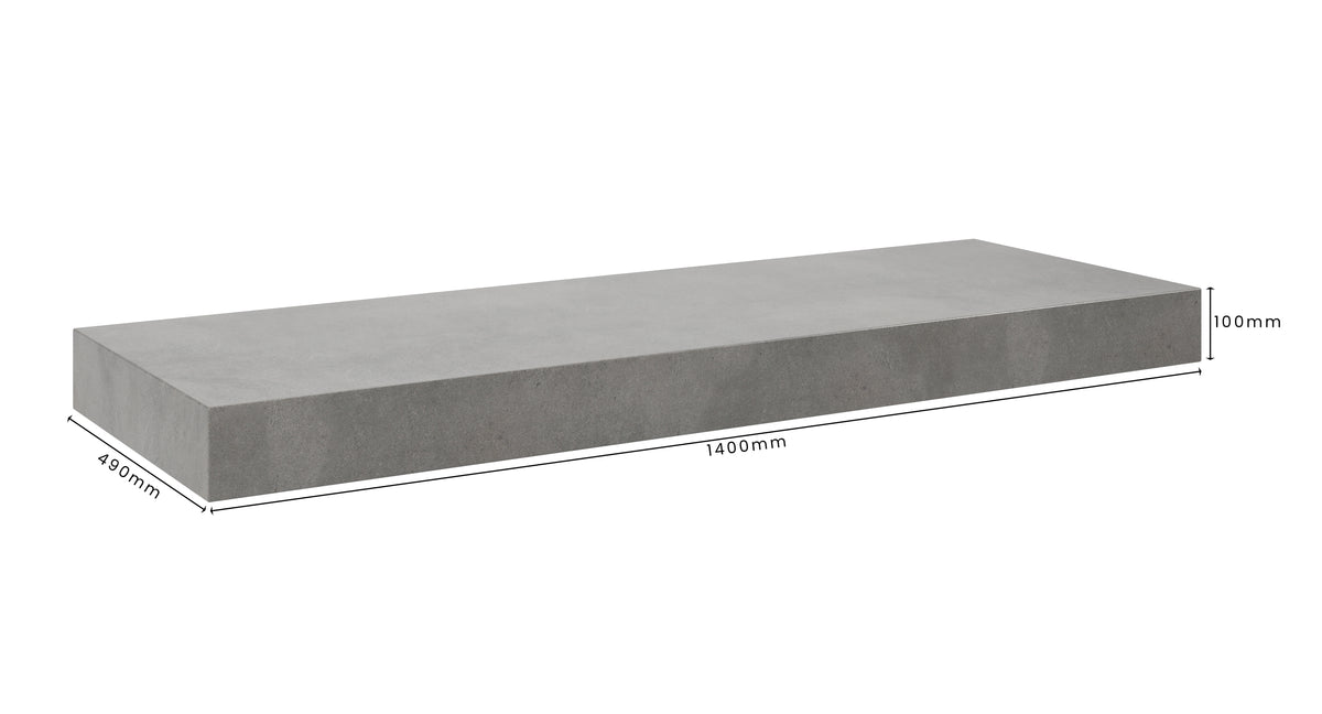 Concrete Bathroom Vanity Top 1400mm x 490mm x 100mm | Mitchell Bink Concrete Design