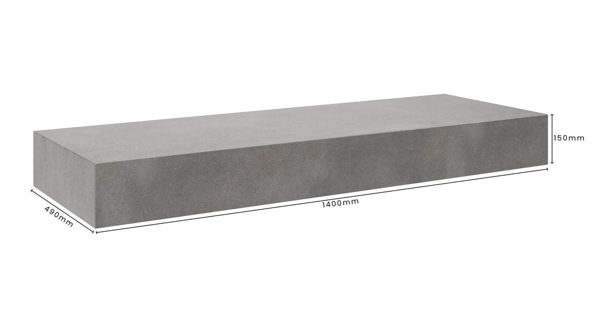 Concrete Bathroom Vanity Top 1400mm x 490mm x 150mm | Mitchell Bink Concrete Design