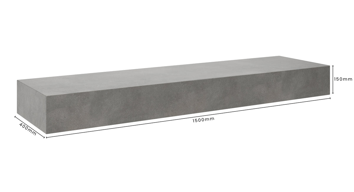 Concrete Bathroom Vanity Top 1500mm x 400mm x 150mm | Mitchell Bink Concrete Design