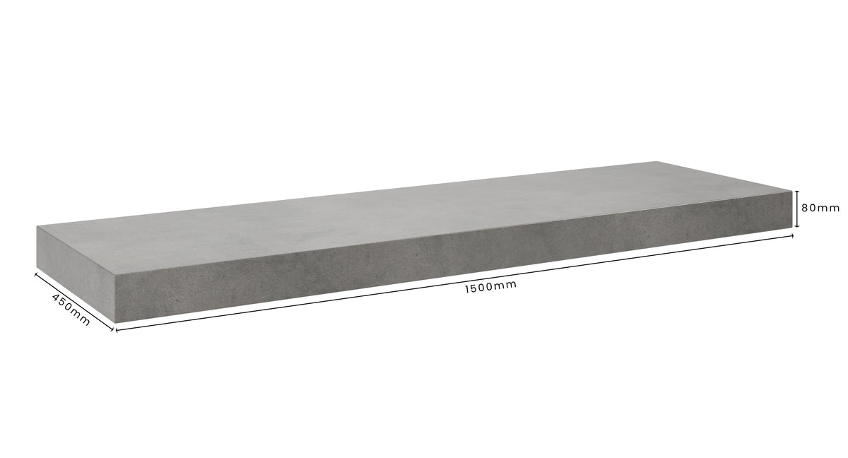 Concrete Bathroom Vanity Top 1500mm x 450mm x 80mm | Mitchell Bink Concrete Design