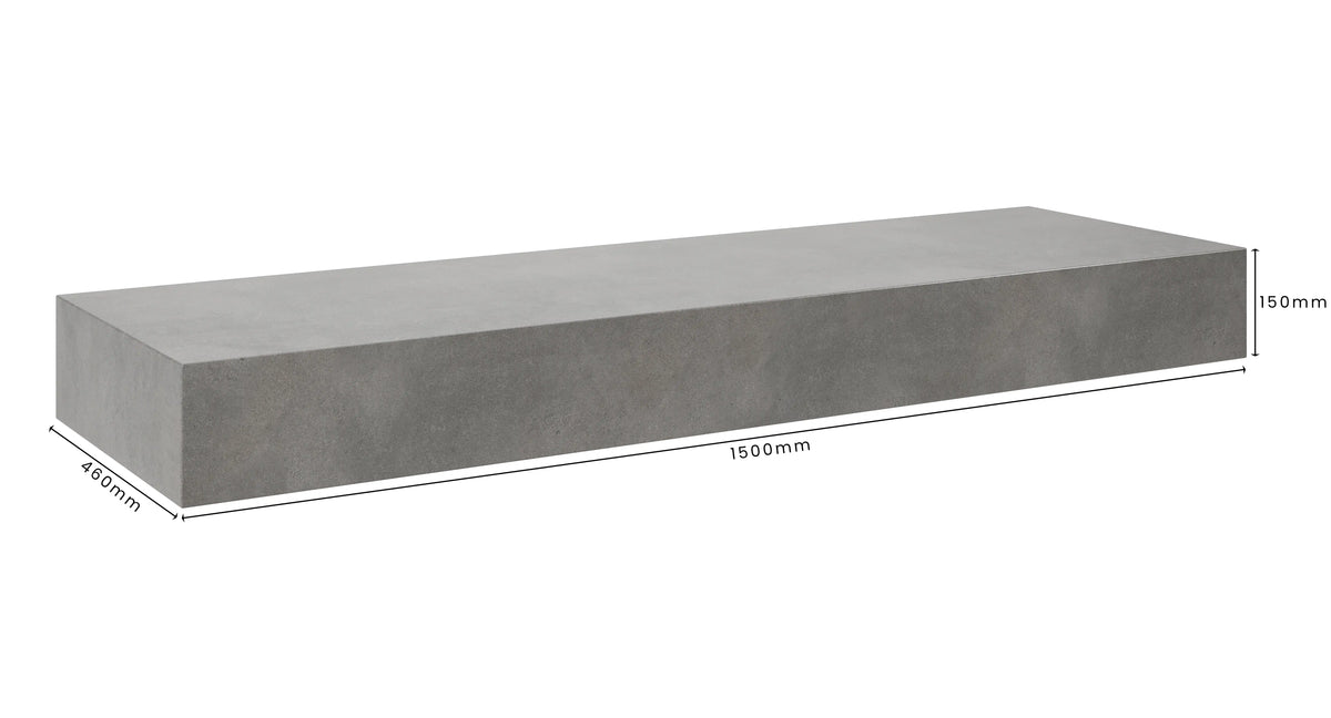 Concrete Bathroom Vanity Top 1500mm x 460mm x 150mm | Mitchell Bink Concrete Design