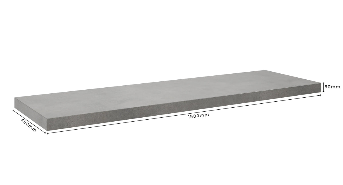 Concrete Bathroom Vanity Top 1500mm x 460mm x 50mm | Mitchell Bink Concrete Design