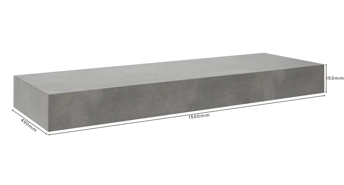 Concrete Bathroom Vanity Top 1500mm x 490mm x 150mm | Mitchell Bink Concrete Design