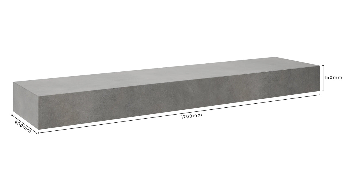 Concrete Bathroom Vanity Top 1700mm x 400mm x 150mm | Mitchell Bink Concrete Design