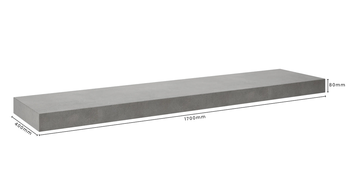 Concrete Bathroom Vanity Top 1700mm x 400mm x 80mm | Mitchell Bink Concrete Design