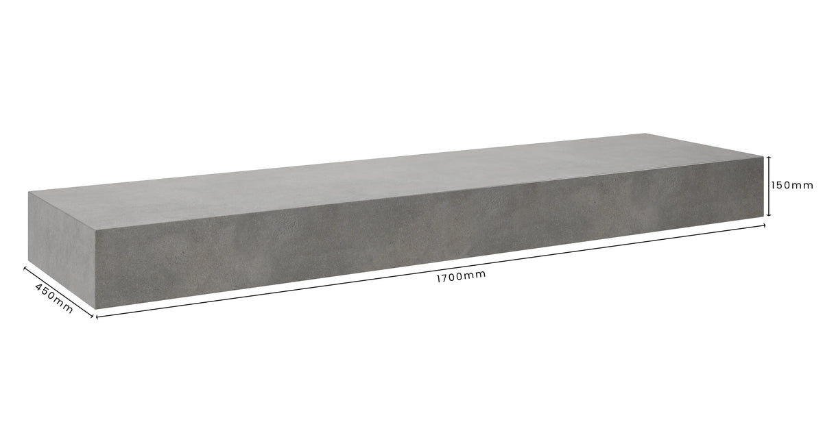 Concrete Bathroom Vanity Top 1700mm x 450mm x 150mm | Mitchell Bink Concrete Design
