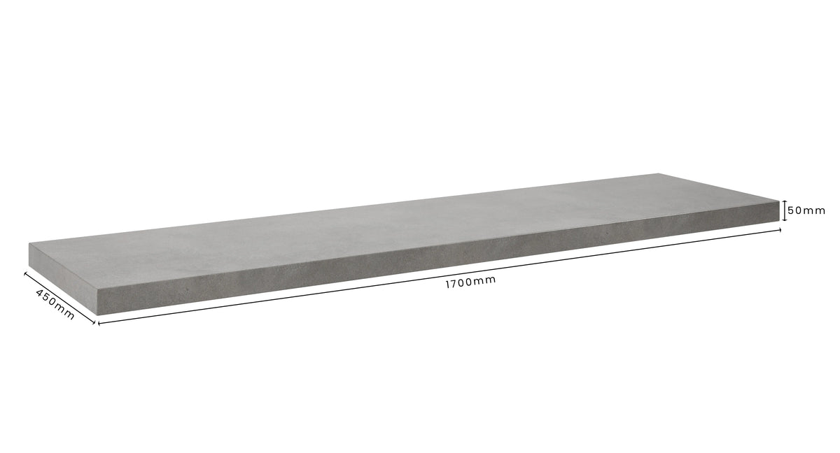 Concrete Bathroom Vanity Top 1700mm x 450mm x 50mm | Mitchell Bink Concrete Design
