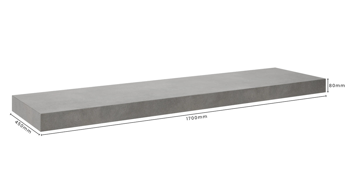 Concrete Bathroom Vanity Top 1700mm x 450mm x 80mm | Mitchell Bink Concrete Design