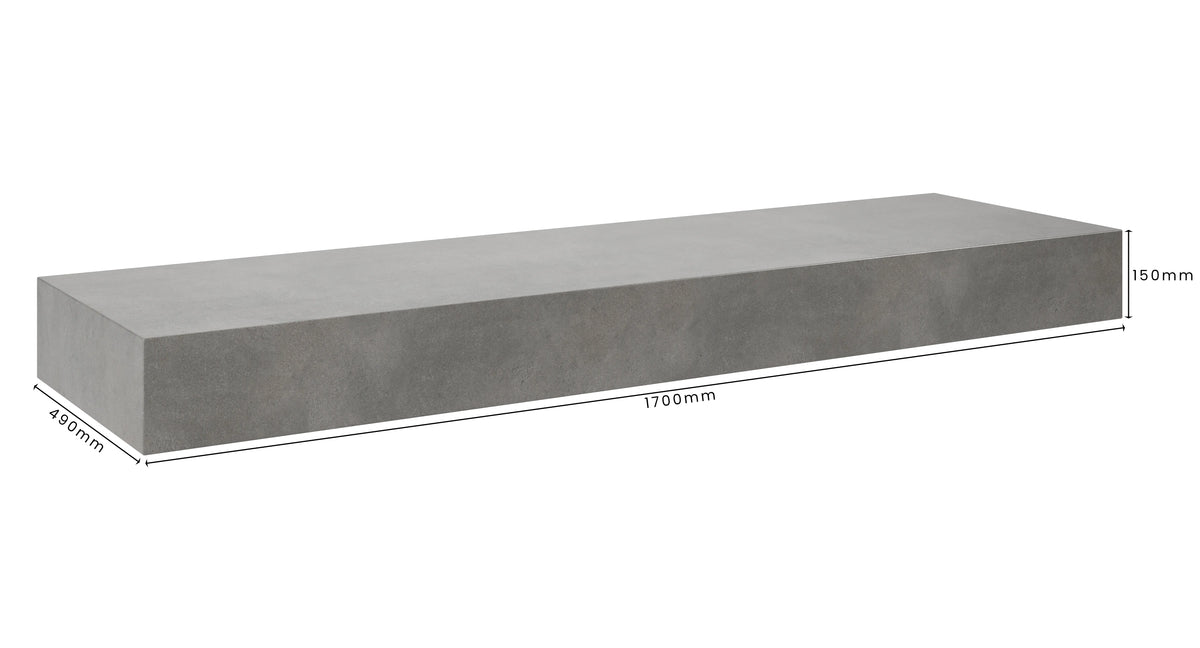 Concrete Bathroom Vanity Top 1700mm x 490mm x 150mm | Mitchell Bink Concrete Design