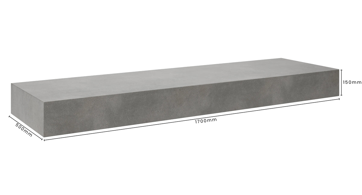 Concrete Bathroom Vanity Top 1700mm x 500mm x 150mm | Mitchell Bink Concrete Design