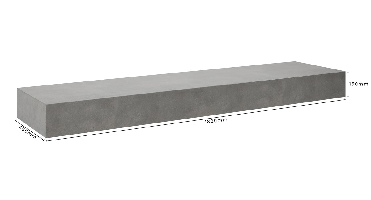 Concrete Bathroom Vanity Top 1800mm x 450mm x 150mm | Mitchell Bink Concrete Design