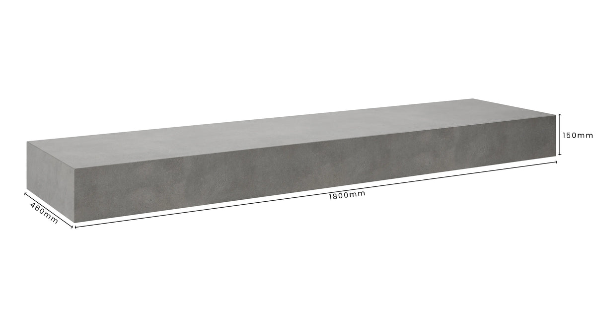 Concrete Bathroom Vanity Top 1800mm x 460mm x 150mm | Mitchell Bink Concrete Design