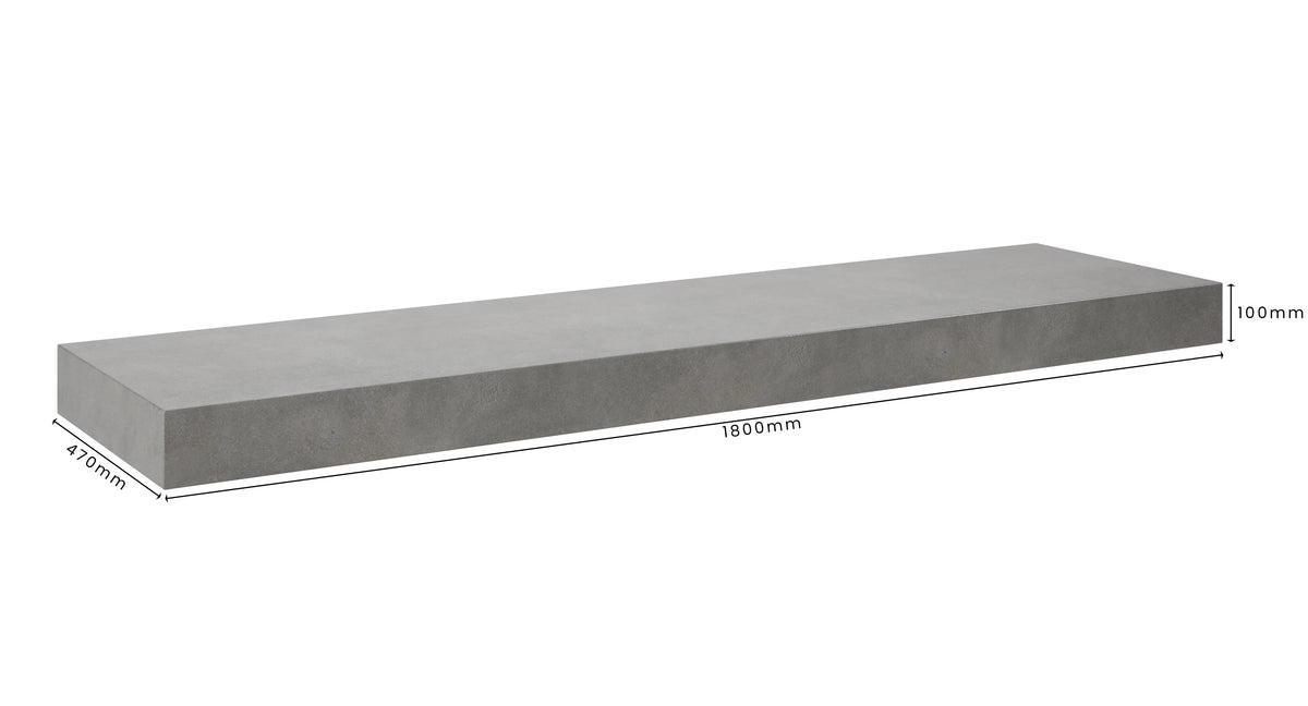 Concrete Bathroom Vanity Top 1800mm x 470mm x 100mm | Mitchell Bink Concrete Design