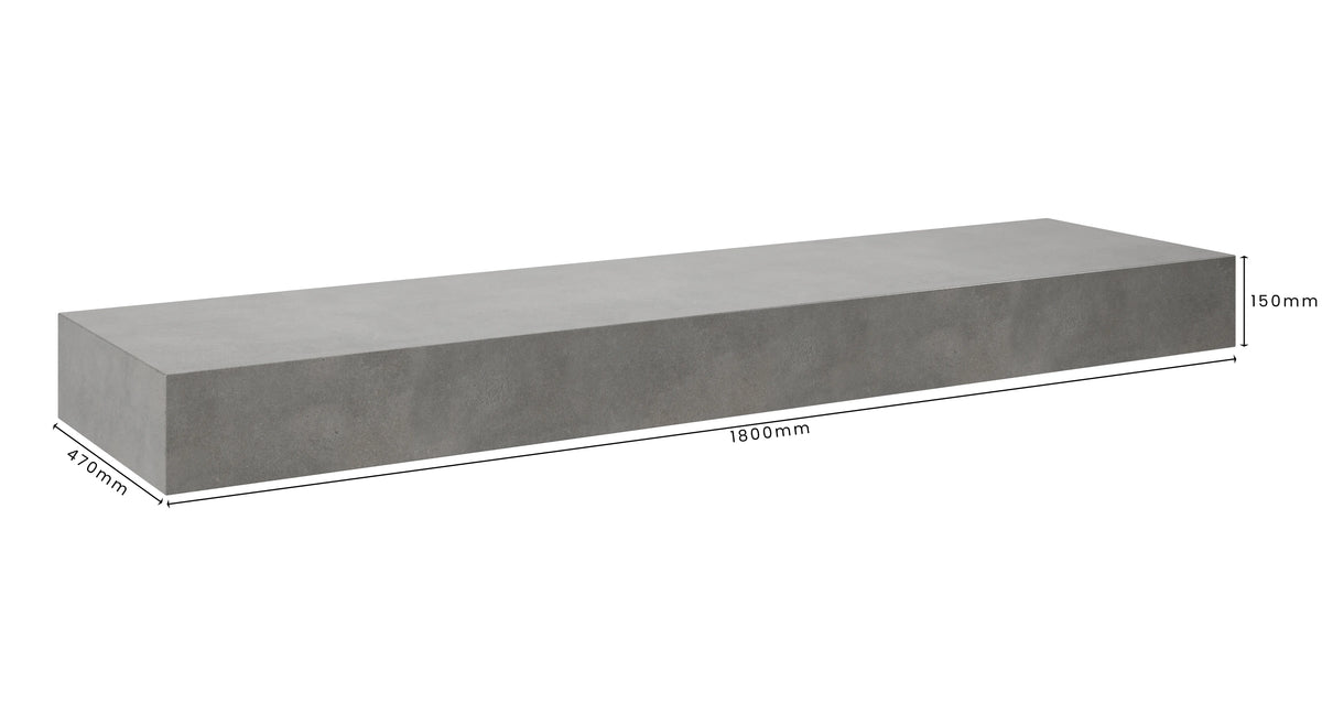 Concrete Bathroom Vanity Top 1800mm x 470mm x 150mm | Mitchell Bink Concrete Design