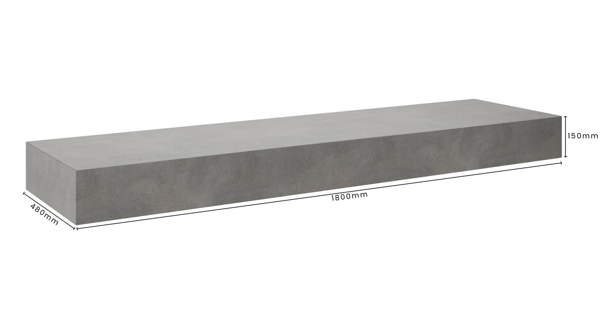 Concrete Bathroom Vanity Top 1800mm x 480mm x 150mm | Mitchell Bink Concrete Design