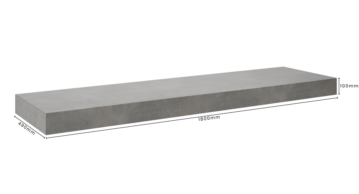 Concrete Bathroom Vanity Top 1800mm x 490mm x 100mm | Mitchell Bink Concrete Design