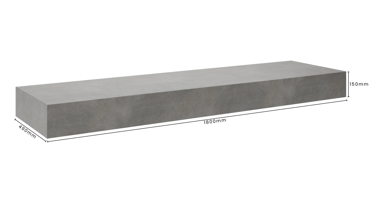 Concrete Bathroom Vanity Top 1800mm x 490mm x 150mm | Mitchell Bink Concrete Design