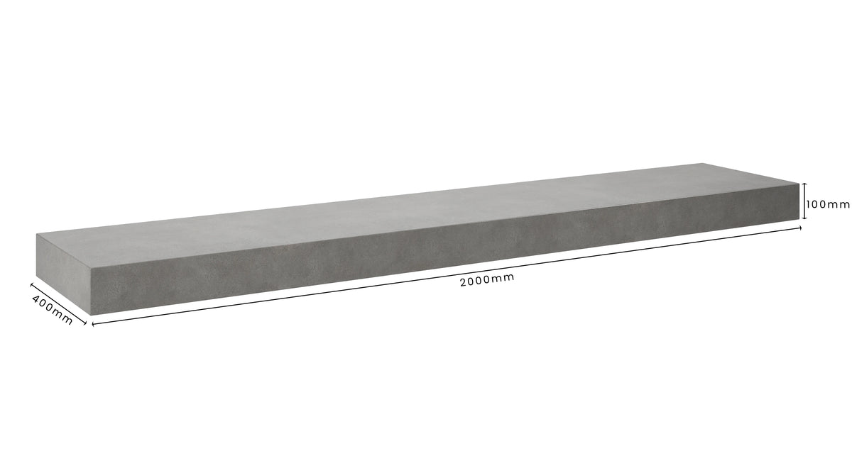 Concrete Bathroom Vanity Top 2000mm x 400mm x 100mm | Mitchell Bink Concrete Design
