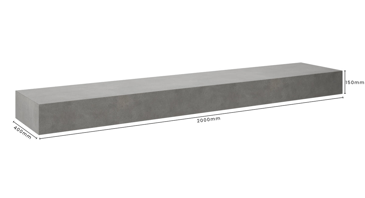 Concrete Bathroom Vanity Top 2000mm x 400mm x 150mm | Mitchell Bink Concrete Design