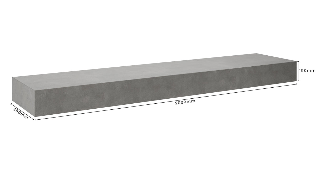 Concrete Bathroom Vanity Top 2000mm x 450mm x 150mm | Mitchell Bink Concrete Design