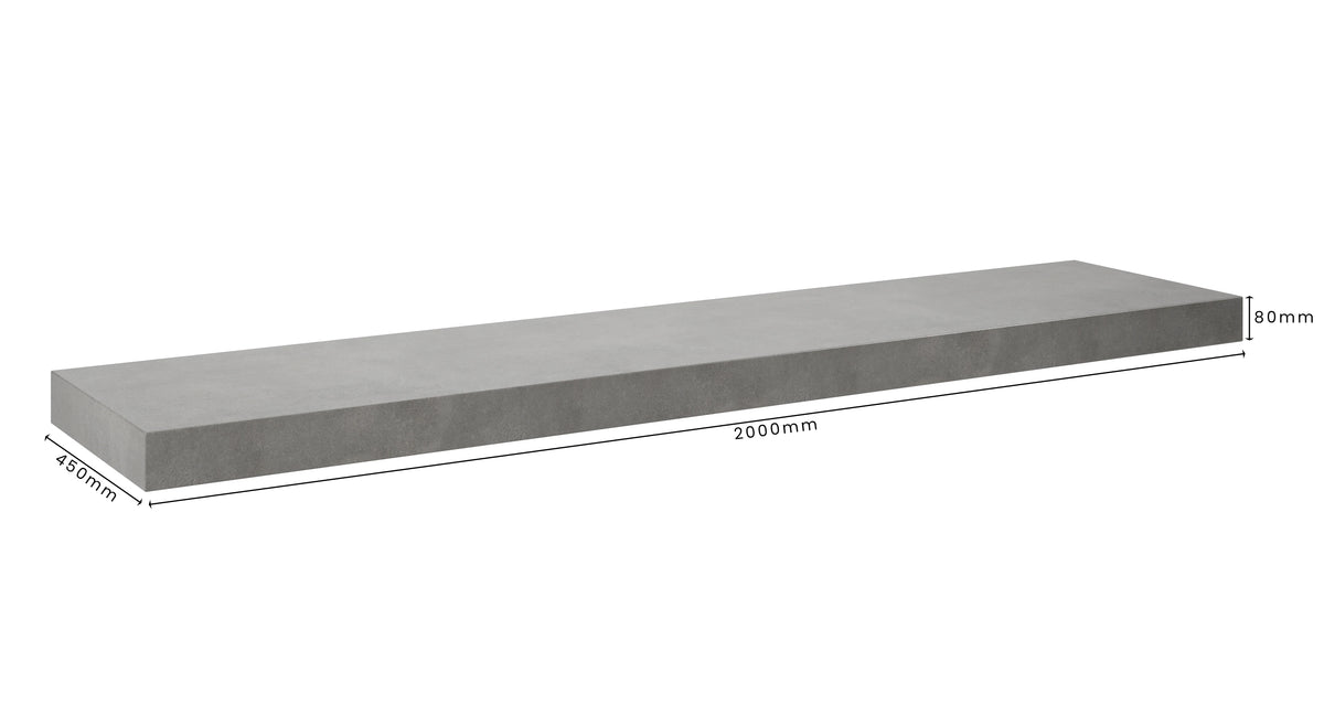 Concrete Bathroom Vanity Top 2000mm x 450mm x 80mm | Mitchell Bink Concrete Design