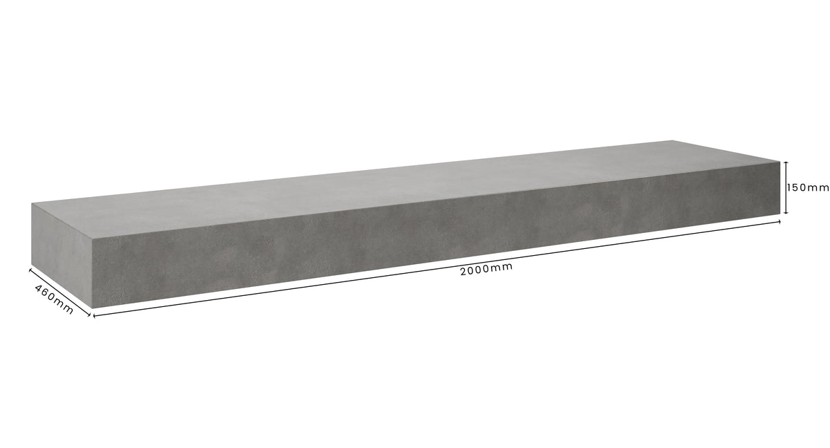 Concrete Bathroom Vanity Top 2000mm x 460mm x 150mm | Mitchell Bink Concrete Design