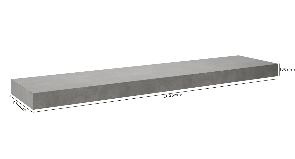 Concrete Bathroom Vanity Top 2000mm x 470mm x 100mm | Mitchell Bink Concrete Design