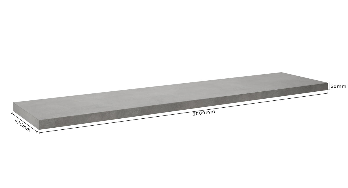 Concrete Bathroom Vanity Top 2000mm x 470mm x 50mm | Mitchell Bink Concrete Design