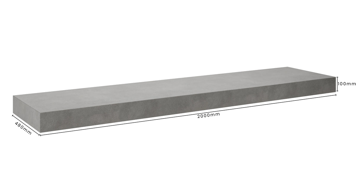 Concrete Bathroom Vanity Top 2000mm x 480mm x 100mm | Mitchell Bink Concrete Design