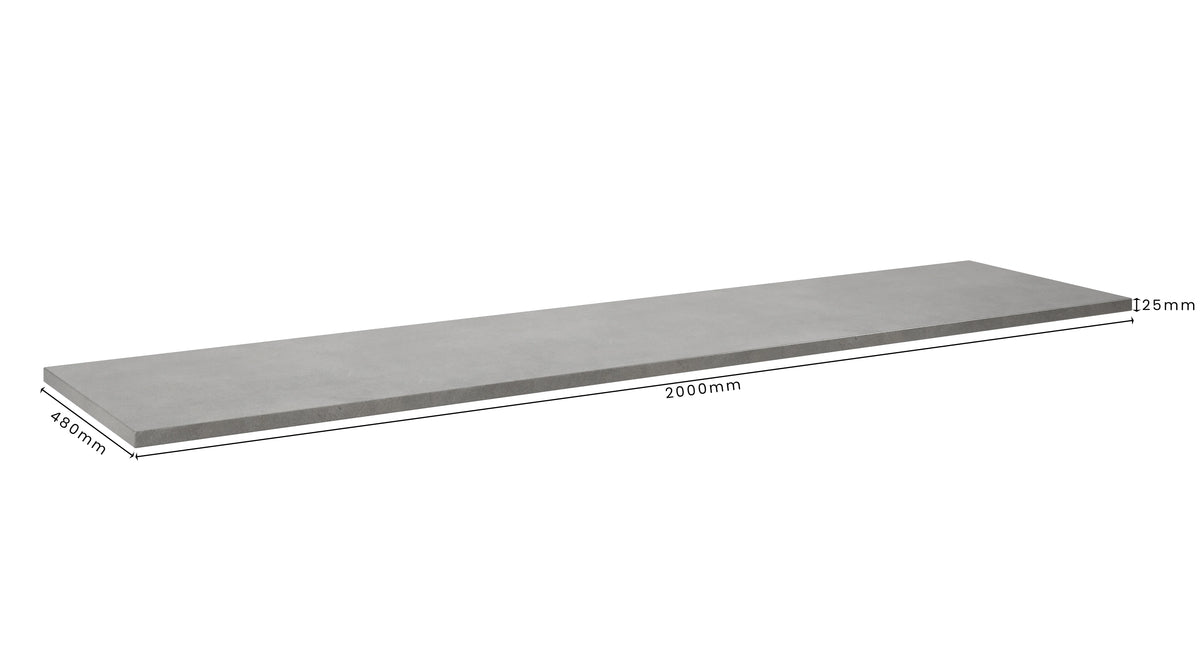 Concrete Bathroom Vanity Top 2000mm x 480mm x 25mm | Mitchell Bink Concrete Design