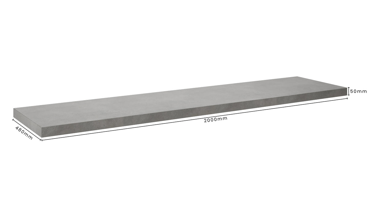 Concrete Bathroom Vanity Top 2000mm x 480mm x 50mm | Mitchell Bink Concrete Design