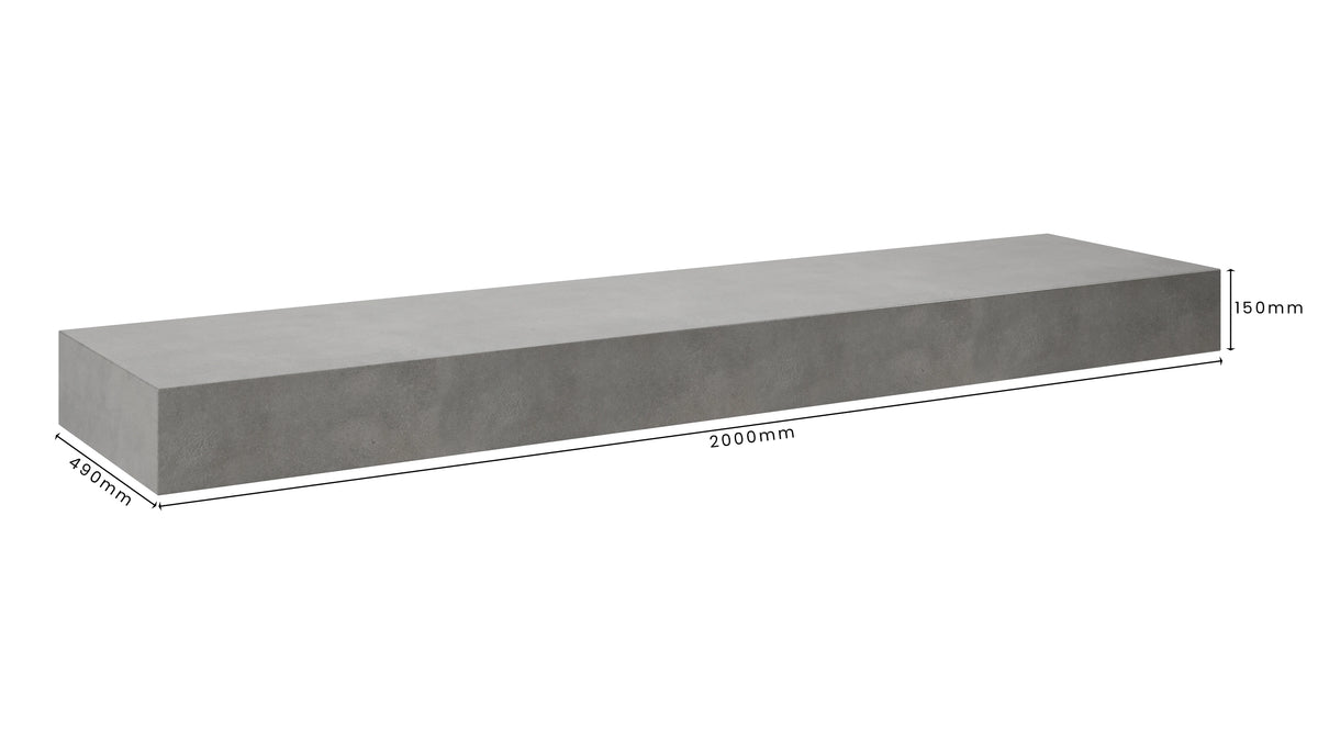 Concrete Bathroom Vanity Top 2000mm x 490mm x 150mm | Mitchell Bink Concrete Design
