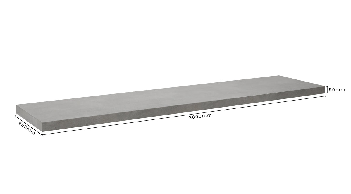 Concrete Bathroom Vanity Top 2000mm x 490mm x 50mm | Mitchell Bink Concrete Design